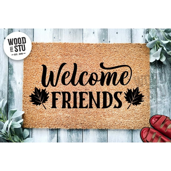 Welcome Fall Friends Door Mat | Fall Doormat | Welcome Mat | Fall Leaves Door Mat | Fall Autumn Decor Gift | Home Doormat | Custom Doormat
