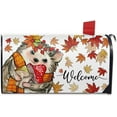 thumbnail image 1 of Welcome Fall Hedgehog Mailbox Cover Magnetic Standard Size 21x18inch, Autumn Maple Leaves Mushroom Decorative Post Letter Box Wrap Decor, Seasonal Garden Yard Outdoor Decoration, 1 of 6