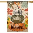 thumbnail image 1 of Welcome Fall House Flag 28 x 40 Inch Thankful Grateful Blessed Pumpkin Decorative House Yard Double Sided Flag for Autumn Thanksgiving Day Decoration, 1 of 5