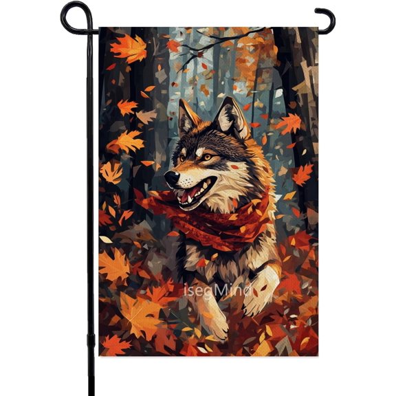 Welcome Fall Maple Leaves Seasonal Garden Flag 12x18 Inch Double Sided Rustic Autumn Outdoor Yard Decoration