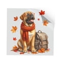 thumbnail image 1 of Welcome Fall Mastiff Enjoys School Time Autumn Fall Leaves Cutout Transfer Sticker Mastiffs Dog Lover Gifts Idea Transparent Decal Art Decor - 02013, 1 of 5