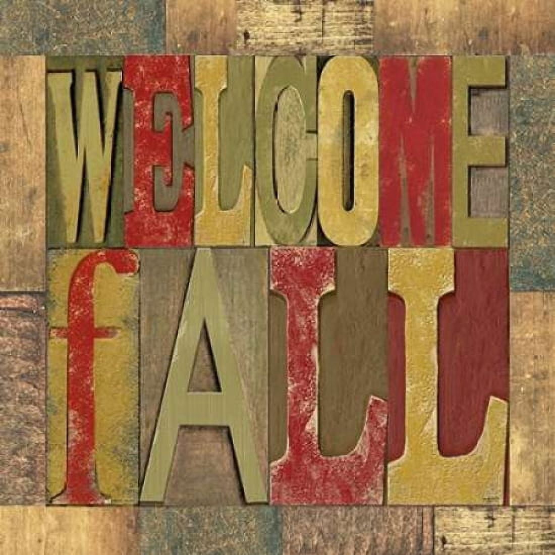 Welcome Fall Printer Block Canvas Art - Tara Reed (24 x 24)