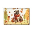 thumbnail image 1 of Welcome Fall Pug Enjoys School Time Autumn Fall Leaves Indoor Rug Dog Lover Gifts Carpet Living Bed Room Sofa Home Decor - 02013, 1 of 5