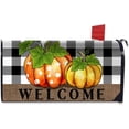 thumbnail image 1 of Welcome Fall Pumpkin Mailbox Covers Magnetic Standard Size 18" X 21" Fall Mailbox Covers Buffalo Plaid Check Magnetic Mailbox Cover Post Letter Box Mailbox Covers for Farmhouse Garden Yard, 1 of 6