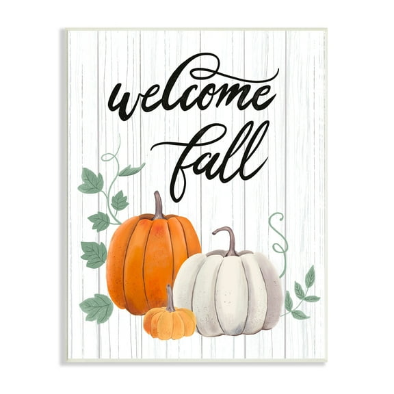 Welcome Fall Rustic Calligraphy Phrase Pumpkin Patch Inspirational Graphic Art Unframed Art Print Wall Art