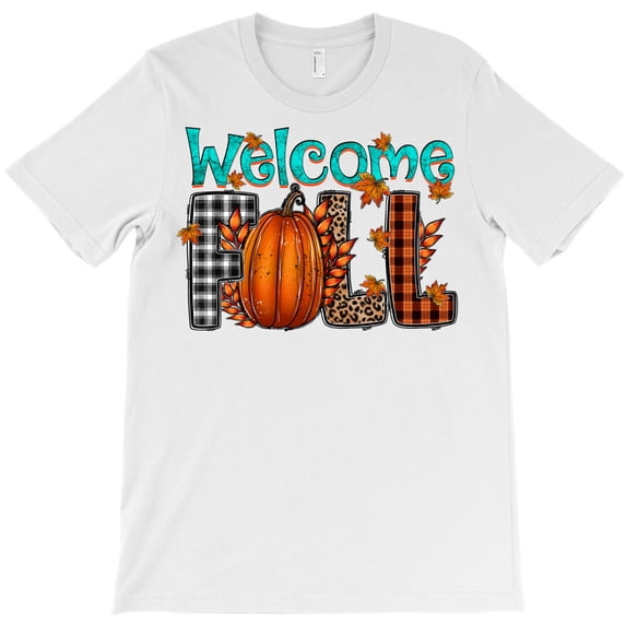 Welcome Fall, Simple Bold Autumn Seasonal Graphic Design For - Soft Touch G5450 Unisex T-Shirt, Up to Size 5XL