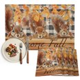 thumbnail image 1 of Welcome Fall Squirrel Placemats Set of 2, Thanksgiving Botanical Plaid Washable Wipeable Table Mats for Dining Tables, Indoor Outdoor Kitchen Place Mats for Holiday Party Table Decor, 1 of 9