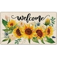 thumbnail image 1 of Welcome Fall Sunflower Decorative Front Door Mat, Autumn Floral Flowers Doormat Indoor Outdoor Rose Non-Slip Floor Entryway Rug, Spring Summer Home Kitchen Decoration 17x30 Inch, 1 of 6