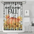 thumbnail image 1 of Welcome Fall Sunflower Pumpkin Buffalo Plaid Shower Curtains,Washable Bathtub Curtains with Hooks Retro Polyester Fabric Curtains for Halloween Thansgiving Christmas Hotel Dorm, 1 of 5