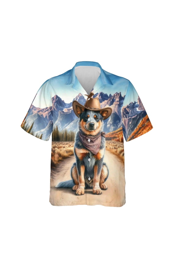 Welcome Fall Western Cowboy Australian Cattle Dog Enjoys Majestic Autumn Hawaiian Shirt Breathable Summer Unisex Merch Heeler Lover Gifts - 01007