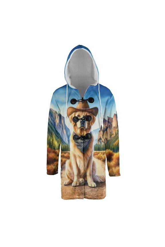 Welcome Fall Western Cowboy Golden Retriever Enjoys Majestic Autumn All Over Print 3D Hooded Duffle Toggle Coat Goldens Dog Lover Gifts Idea - 01007
