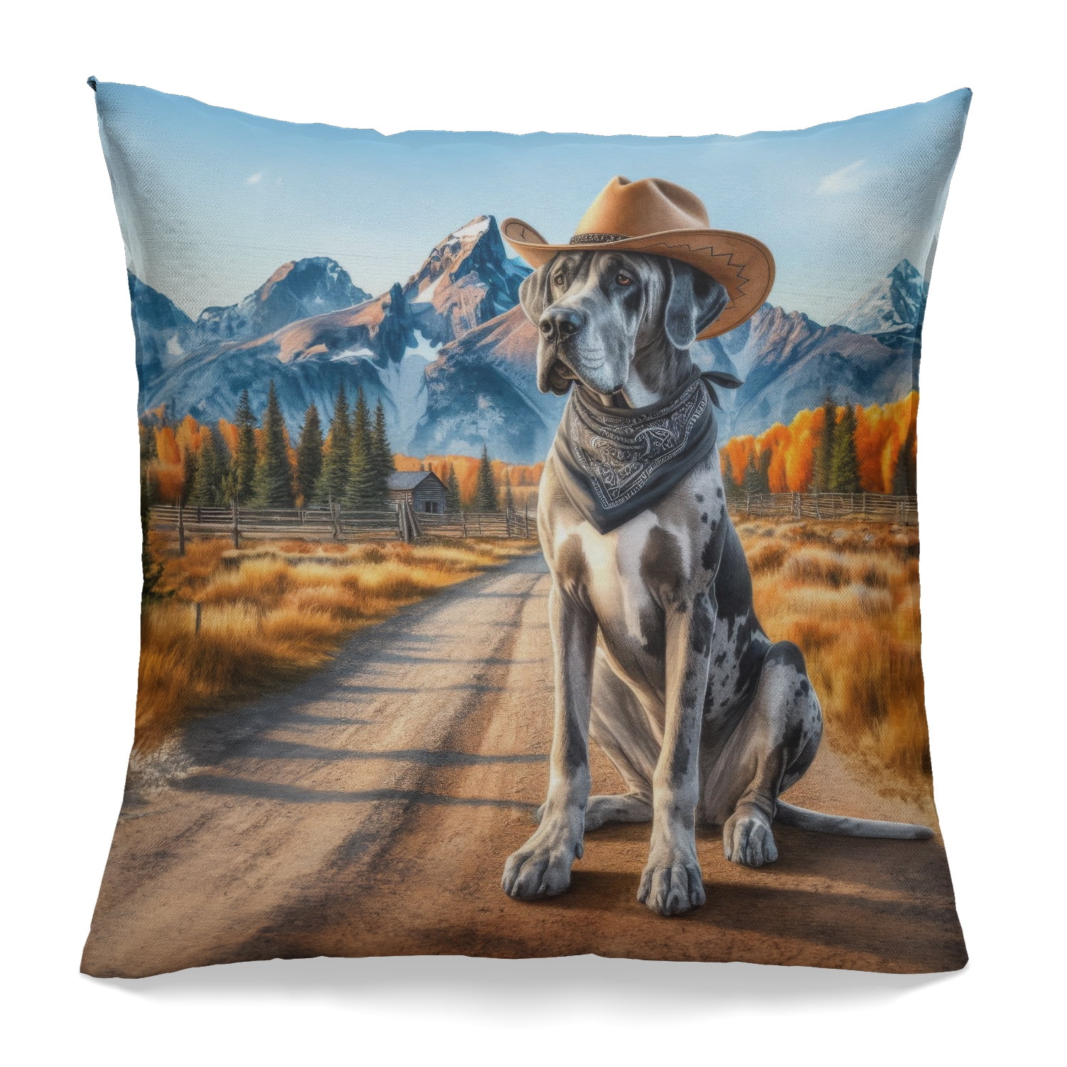 Welcome Fall Western Cowboy Great Dane Enjoys Majestic Autumn ...