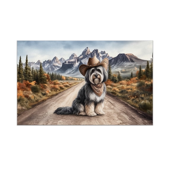 Welcome Fall Western Cowboy Havanese Enjoys Majestic Autumn Doormat Havanese Dog Lover Gifts Idea Indoor Outdoor Welcome Mat - 01007