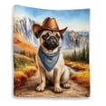 thumbnail image 1 of Welcome Fall Western Cowboy Pug Enjoys Majestic Autumn Quilt Blanket Dog Lover Gifts Cozy Comforter Throw Blanket - 01007, 1 of 5