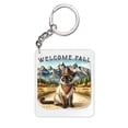 thumbnail image 1 of Welcome Fall Western Cowboy Siamese Enjoys Majestic Autumn Acrylic Keychain Cat Lover Kitten Owner Gifts Collar Charm Tag Keyring - 01007, 1 of 5