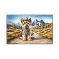 thumbnail image 1 of Welcome Fall Western Cowboy Yorkshire Terrier Enjoys Majestic Autumn Indoor Rug Yorkie Dog Lover Gifts Carpet Living Bed Room Sofa Home Decor - 01007, 1 of 5