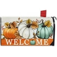 thumbnail image 1 of Welcome Fall White Teal Pumpkin Mailbox Cover Magnetic Standard Size 21" x 18", Autumn Seasonal Decorative Post Letter Box Decor, Thanksgiving Farmhouse Rustic Garden Yard Outdoor Decoration, 1 of 6