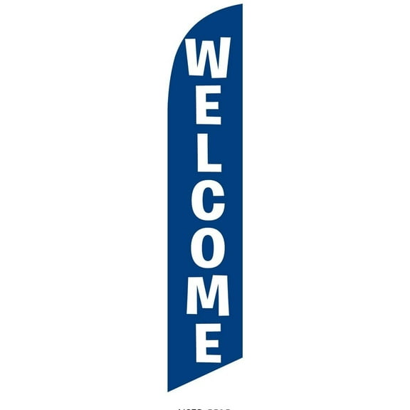 Welcome Feather Banner Swooper Flag for Festivals and Events, Blue Replacement Flag Only