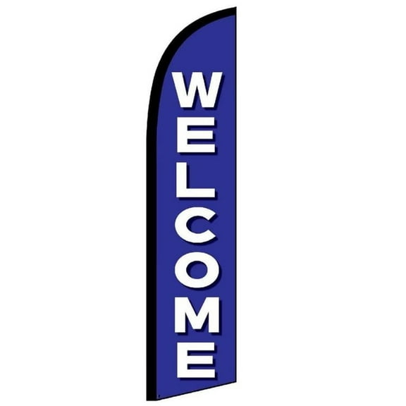 Welcome Feather Flag ~ 10 x 2.5 Foot ~ Windless  Advertising Flutter Flag