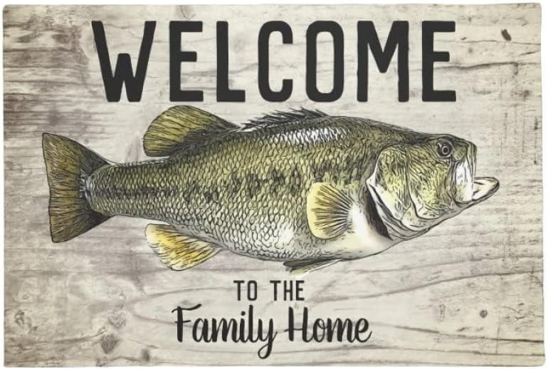 Fishing Bass Family Home Cottage Doormat Doormat Door Rug Easy