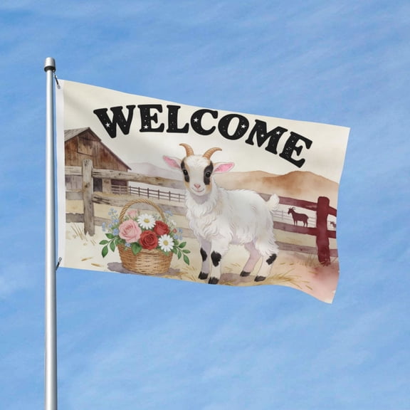 Welcome Floral Sheep Garden Flags for Outside 3x5 Ft Large House Flag Double Sided Farmhouse Style Floral Sheep Flags Housewarming Gifts for Women Men Mom Summer Lawn Yard Outdoor Patio Decor