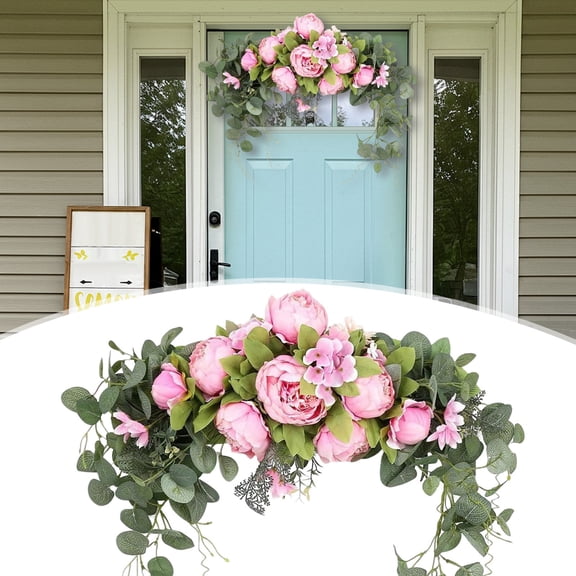 Welcome Flowers Verdsylv Artificial Peony Welcome Flower Arrangement - Colorful Mixed Spring Roses for Wedding Arch, Table Centerpiece, Hanging Wall Decor - Lifelike Display, Pink