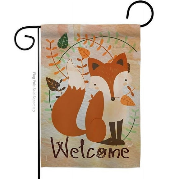 Welcome Fox Animals Wildlife 13 x 18.5 in. Double-Sided Decorative Vertical Garden Flags for House Decoration Banner Yard Gift