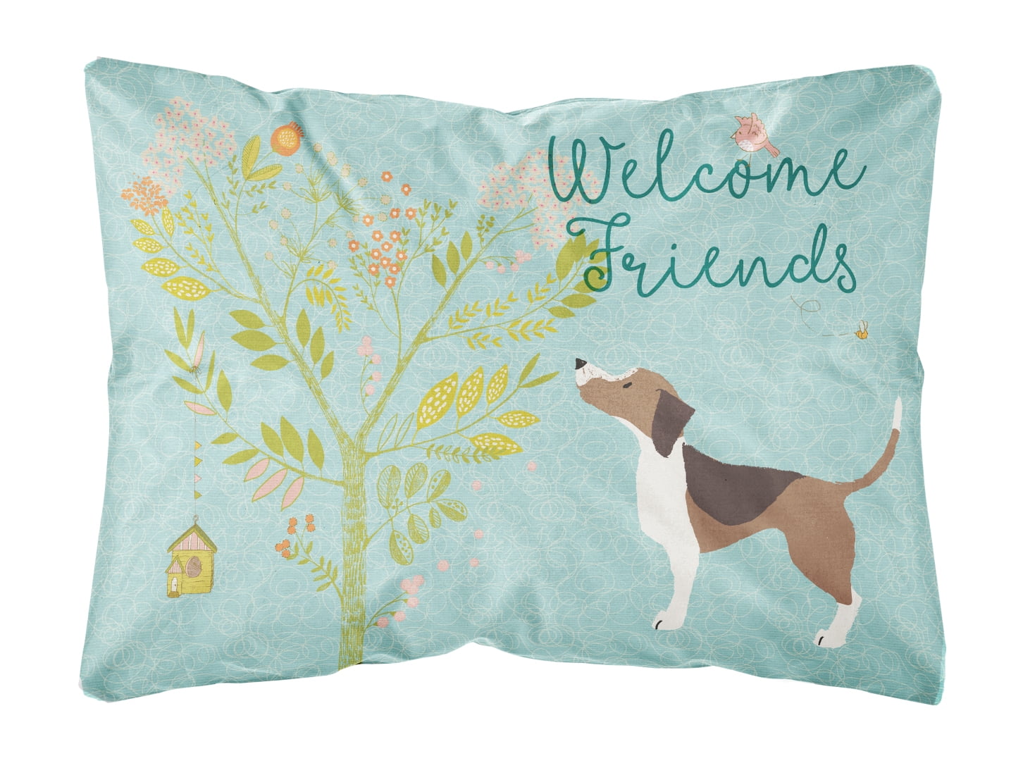 Welcome Friends Beagle Canvas Fabric Decorative Pillow