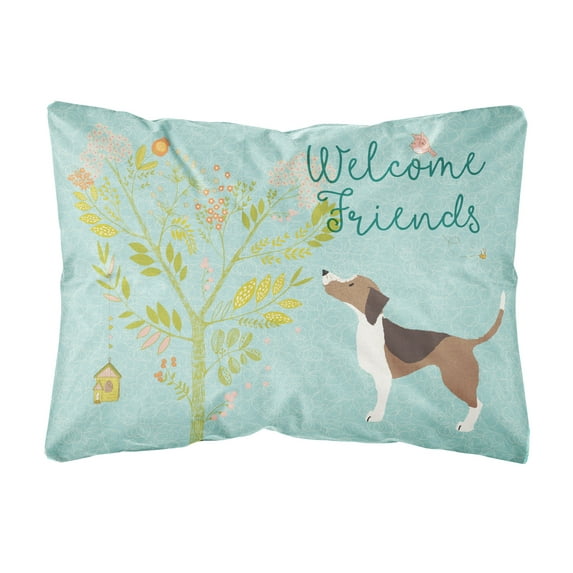 Welcome Friends Beagle Canvas Fabric Decorative Pillow