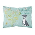 thumbnail image 1 of Welcome Friends Black Boxer Canvas Fabric Decorative Pillow, 1 of 3