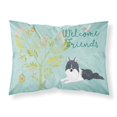 thumbnail image 1 of Welcome Friends Black White Collie Fabric Standard Pillowcase - Black - 30 x 0.15 x 20.5 in., 1 of 1