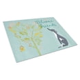 thumbnail image 1 of Welcome Friends Black White Greyhound Glass Cutting Board Large, 1 of 2