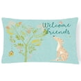 thumbnail image 1 of Welcome Friends Brindle Greyhound Canvas Fabric Decorative Pillow - 12 x 16 in., 1 of 1