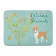 thumbnail image 1 of Welcome Friends Brown Bull Terrier Machine Washable Memory Foam Mat - Brown, 1 of 1