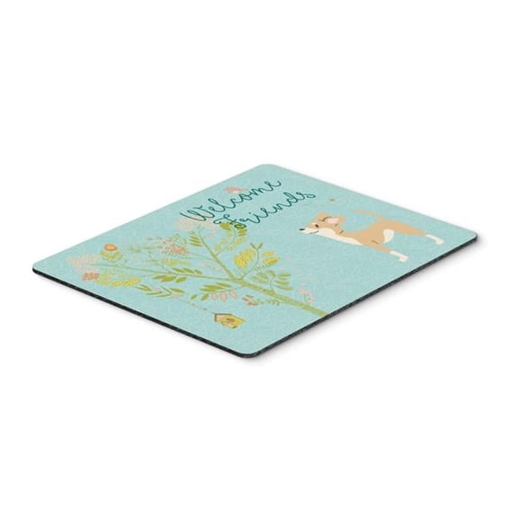 Welcome Friends Brown White Chihuahua Mouse Pad - White - 9.5 x 0.25 x 8 in
