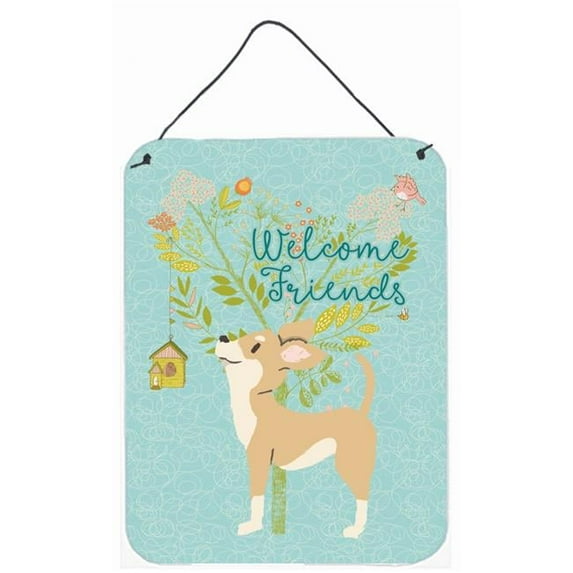 Welcome Friends Brown White Chihuahua Wall or Door Hanging Prints