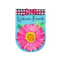 thumbnail image 1 of Welcome Friends Daisy Burlap House Flag, 1 of 3