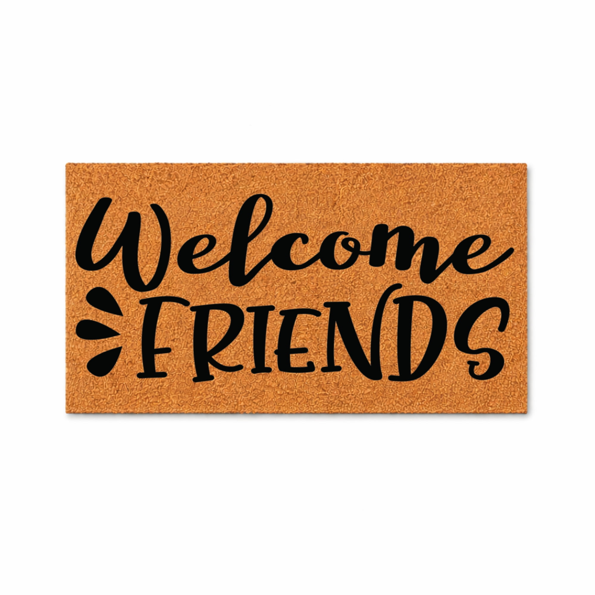 Welcome Friends Doormat, Decorative Entryway Door Mat, Outdoor Welcome Mat (36x60 inches) WoodByStu 6117