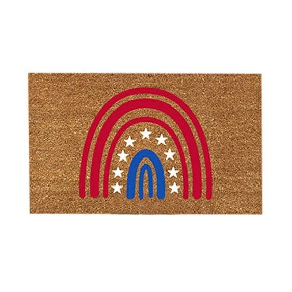 Welcome Friends Doormat New Home Door Mat Coir Door Mat Indoor 4th of July Doormat Front Porch Mats Outdoor Stain and Fade Resistant Sturdy Door Mats for Home Entrance Outdoor Indoor
