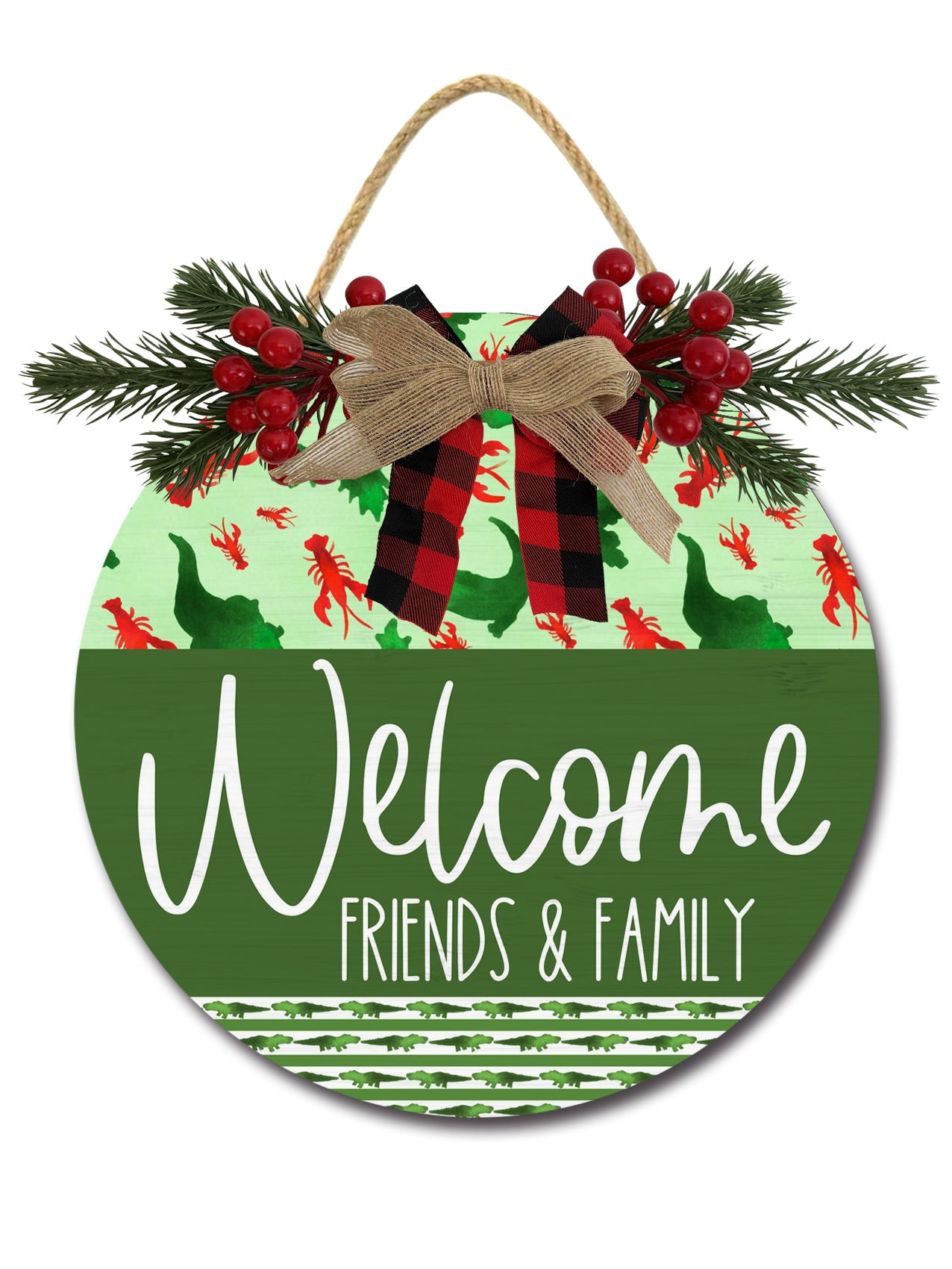 Friends & Family Door Hanging Sign 11 inch Wooden Wall Sign