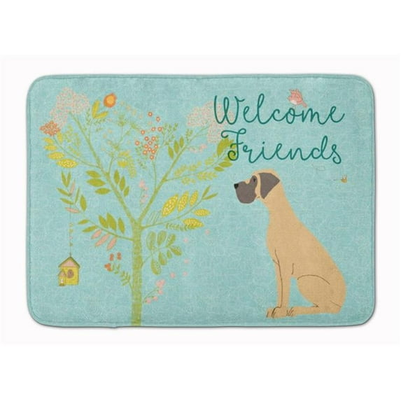 Welcome Friends Fawn Great Dane Natural Ears Machine Washable Memory Foam Mat