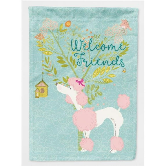 Welcome Friends Pink Poodle Flag Garden - Pink