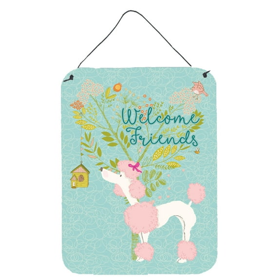 Welcome Friends Pink Poodle Wall or Door Hanging Prints