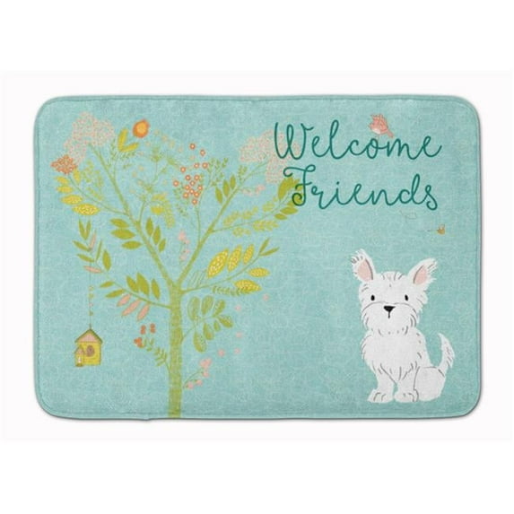 Welcome Friends Westie Machine Washable Memory Foam Mat