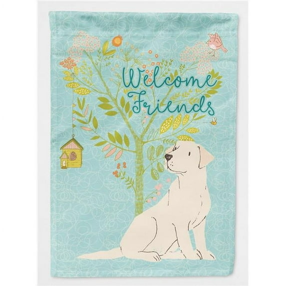 Welcome Friends Yellow Labrador Retriever Flag - Garden Size