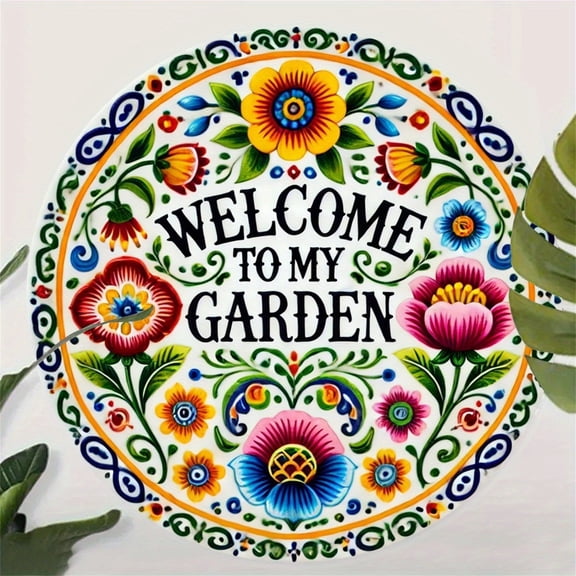 Welcome Friends with Attractive Lovebirds & Rosemaling Motif Welcome Door, Folk Art Welcome Plaque, Mexico Multicolor Decor