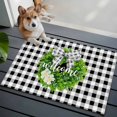 thumbnail image 1 of Welcome Front Door Rugs 2x3 ft Spring Country Farm Green Boxwood Flowers Wreath Black White Plaid Small Rug for Entryway Non Slip Washable Bathroom Door Mat Absorbent Floor Mat for Indoor Entrance, 1 of 9