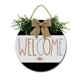 thumbnail image 1 of Welcome Front Door Sign Funny Wreaths Hanging Wooden Plaque Decoration Round Rustic Wood Farmhouse Porch Decor for Home Front Door Decor, 12 Inch, 1 of 5