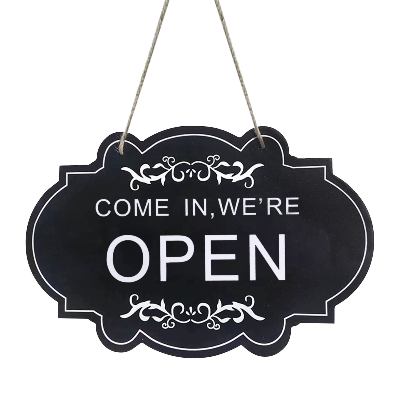 Welcome Front Door Sign Open Closed Sign, Wood Double Sided Hanging ...