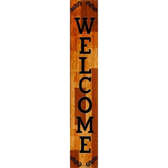 Welcome Front Door Sign Welcome Sign Front Porch Hanging Sign Decor 4 Foot Vertical Rustic Wood Farm House Style for Front Door, Porch, Or Yard Decorations for Home Porch 8x47 Inch$$Garden & Patio